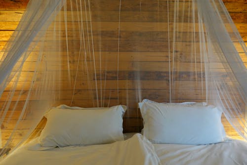 Foto stok gratis hotel, jaring nyamuk, kamar tidur