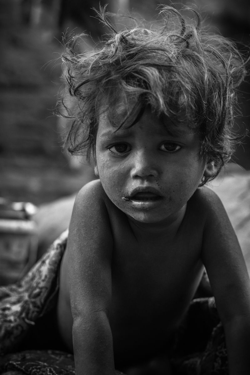 Grayscale toddler