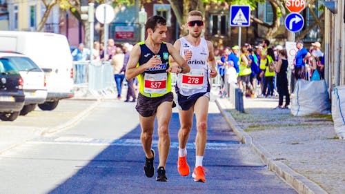 Two Men Racing Each Other