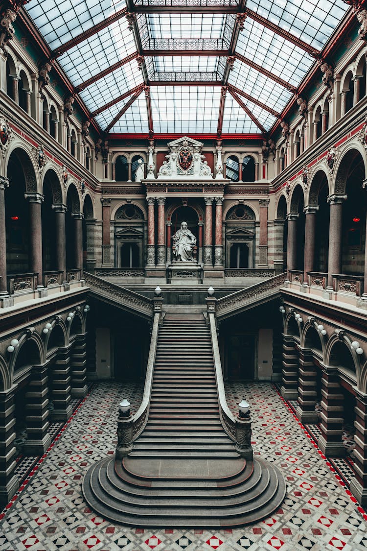 Grey Concrete Stair Inside Building