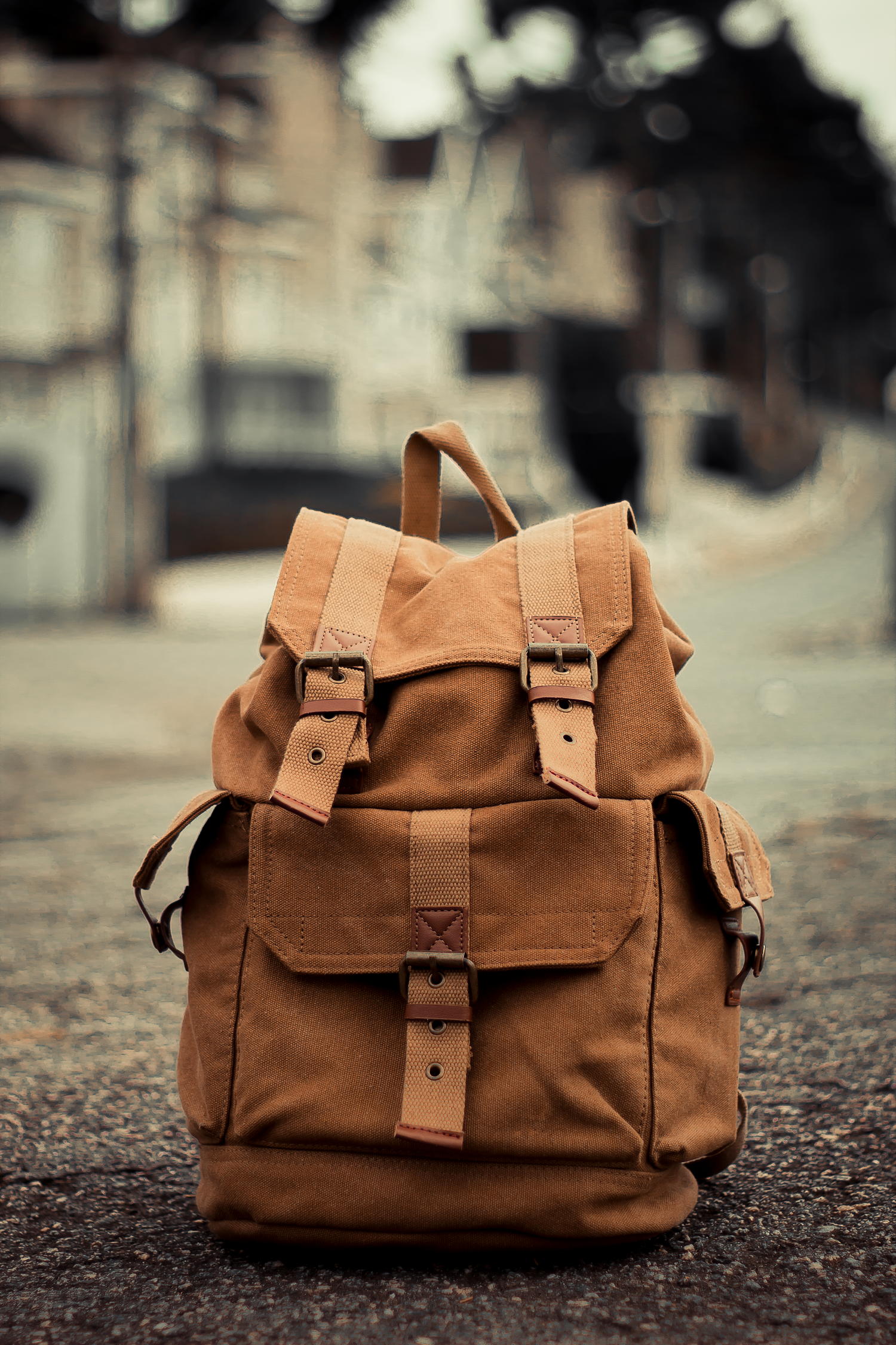 Close Up Photo Of Brown Backpack Free Stock Photo close-up-photo-of-brown-backpack-free-stock-photo