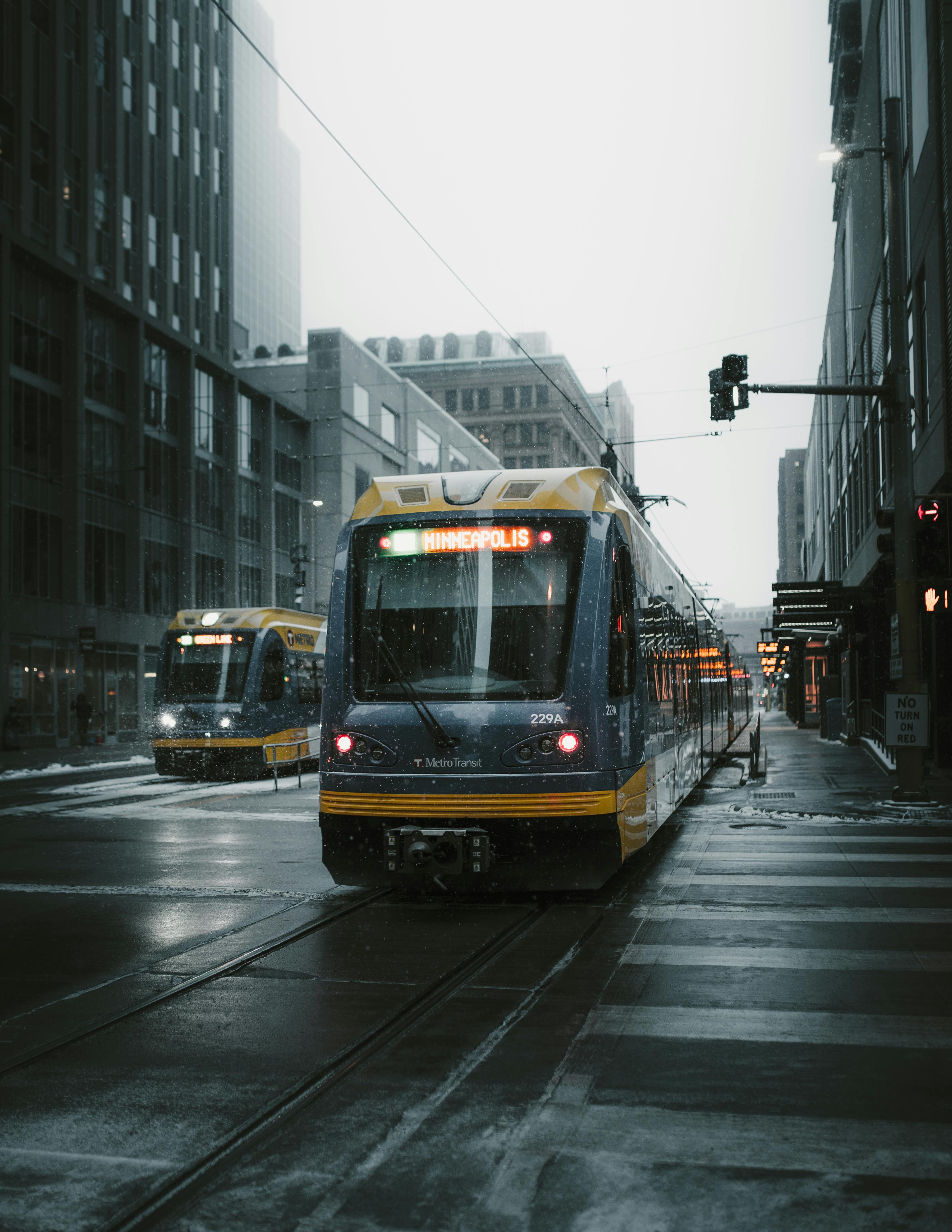 yellow and gray passenger train photo