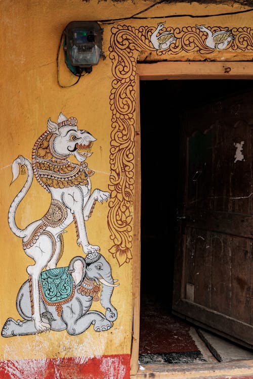 Ancient Indian painting on wall