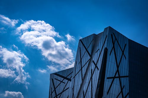 Free stock photo of background, blue, building