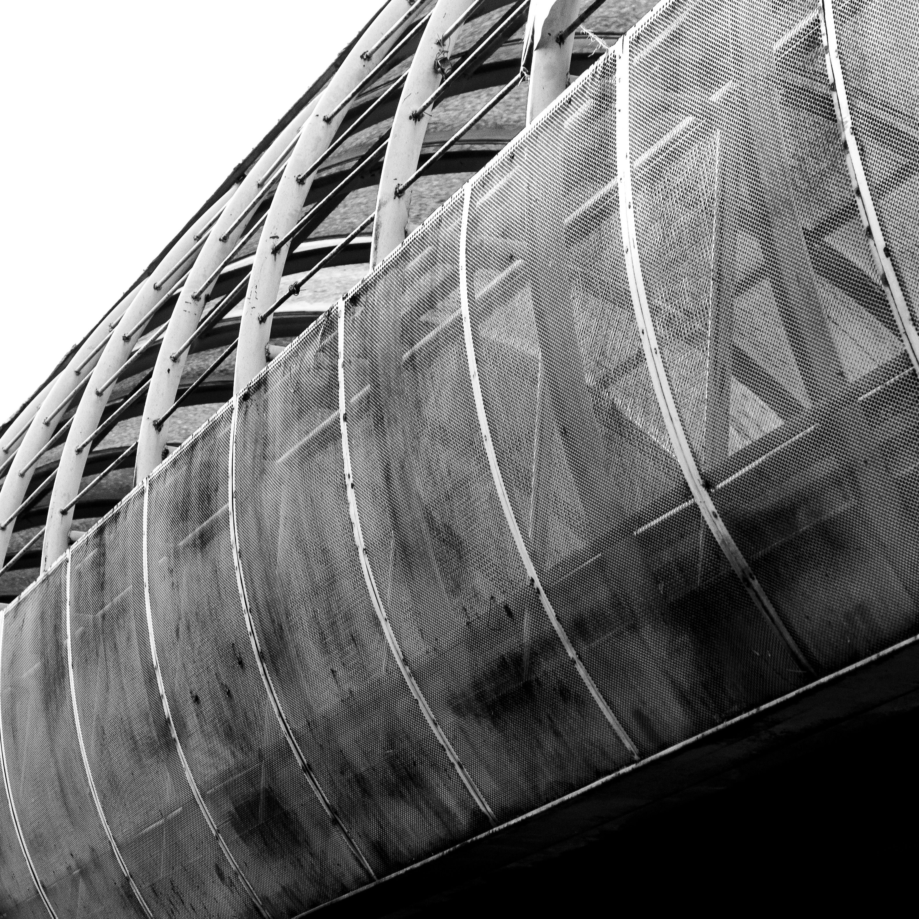 Steel Mesh Railing of the Footbridge