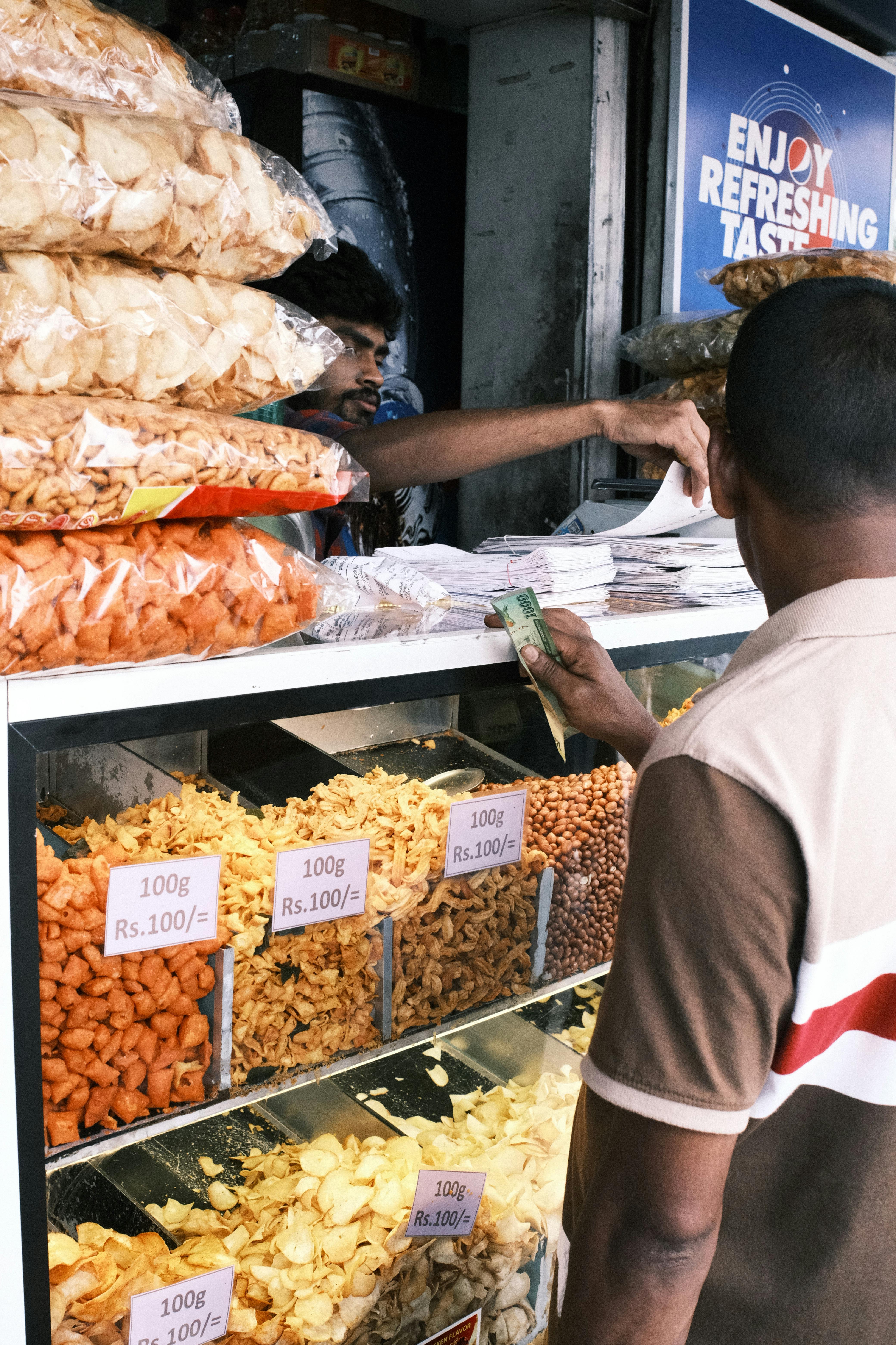 men at market