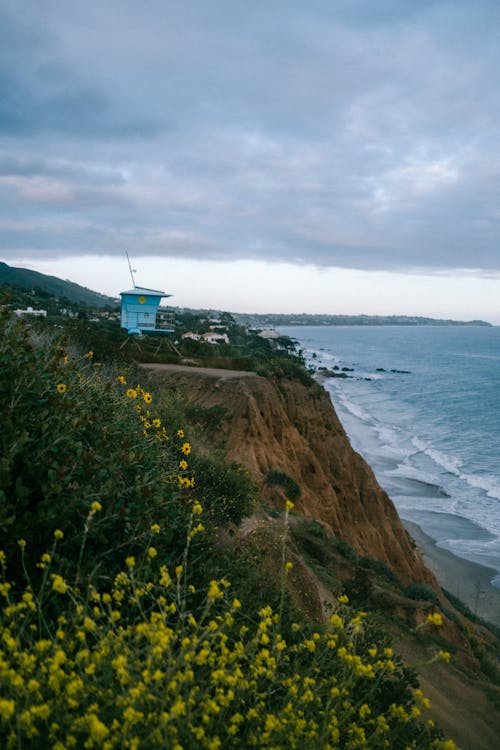 Hill on Sea Shore with Cliff behind