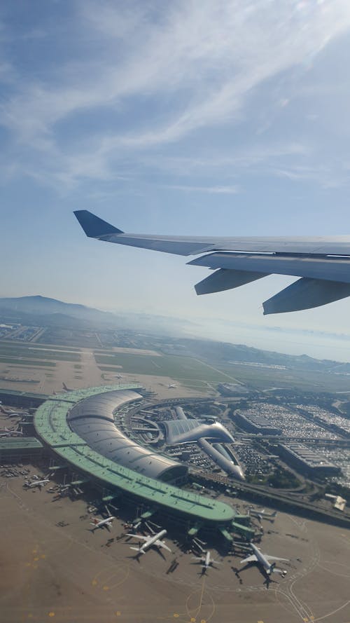 Immagine gratuita di aeroporto, ala di velivolo, coreano