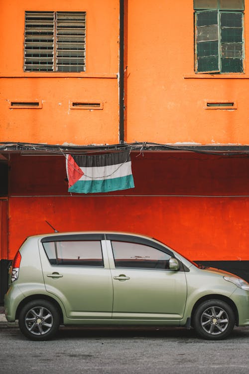Myvi car with Palestine flag