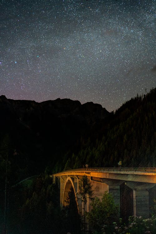 Starry Night Over Mountain Bridge