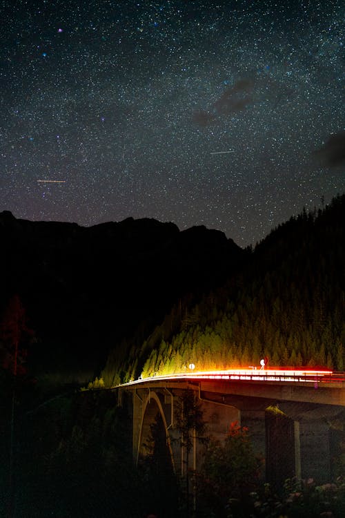 starry night over a bridge