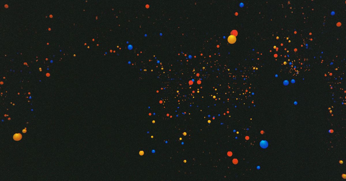 abstract visualization of quantum entanglement particles connected by light