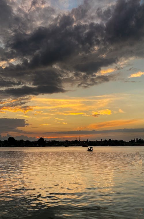 Foto stok gratis cakrawala emas, danau dal, iphone