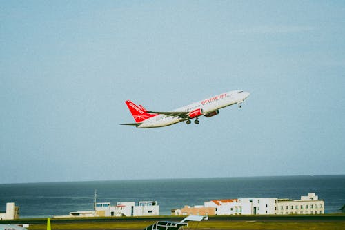 Imagine de stoc gratuită din aeroport, avionul de avion, cer albastru