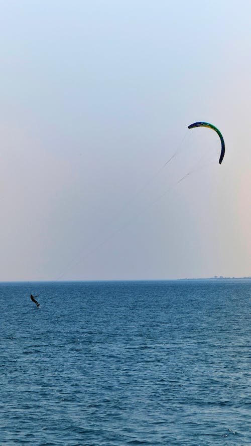 水上, 海灘, 滑翔伞 的 免费素材图片
