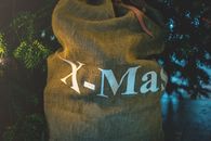 Brown and White X-mas-printed Sack