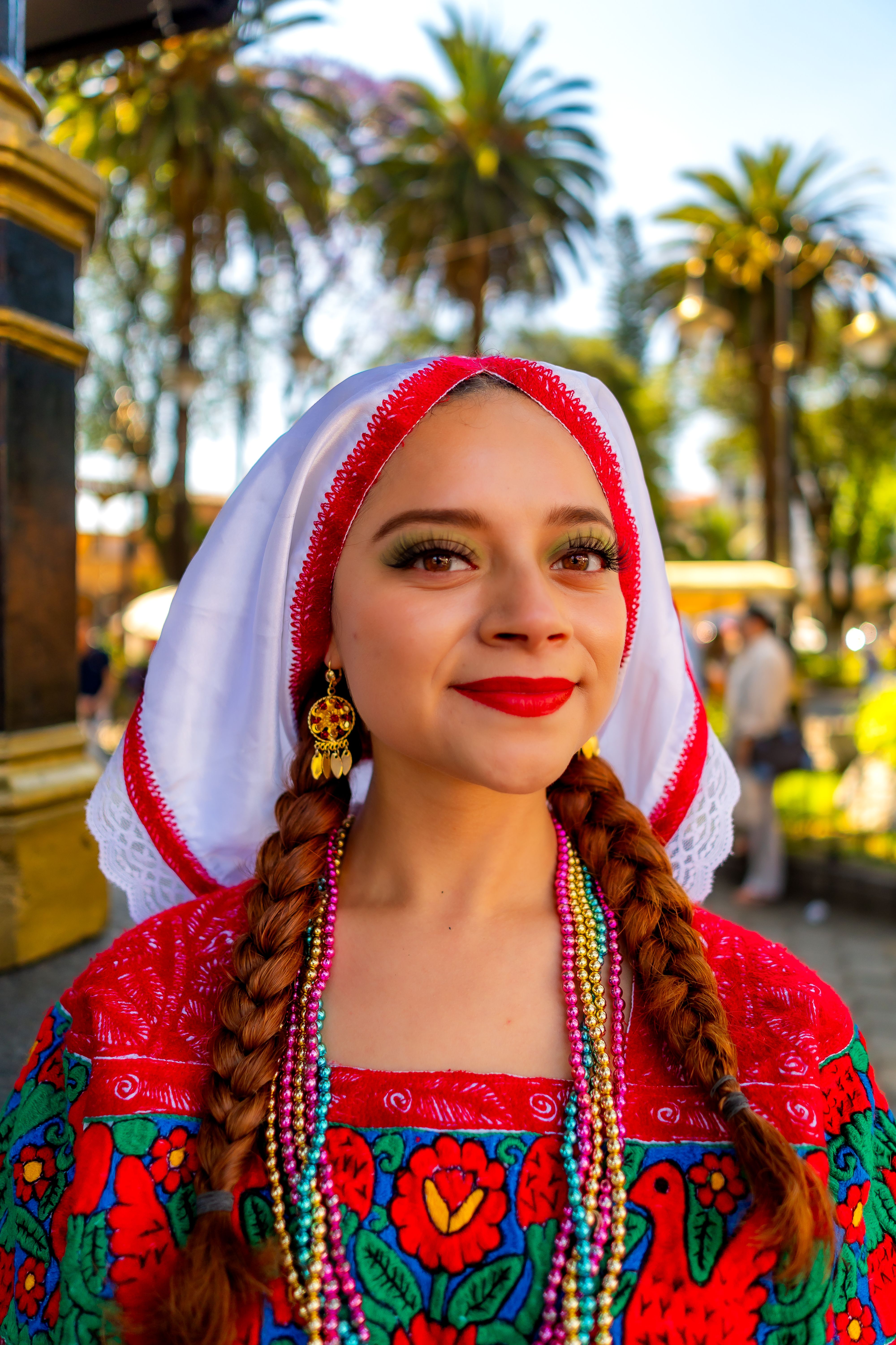 Portrait of a Young Woman Wearing Traditional Clothing for a Festival ...