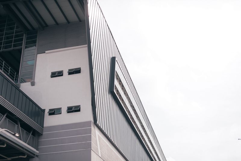 Contemporary industrial building facade