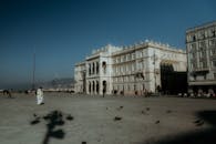A large square with a building in the middle