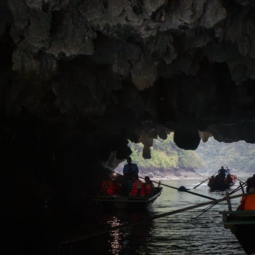 ボート, 洞窟ツアー, 石灰岩の無料の写真素材