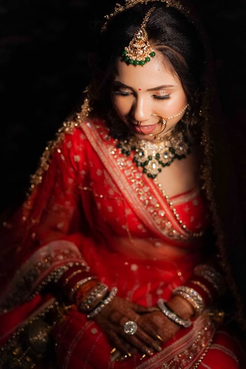 A beautiful indian bride in traditional attire