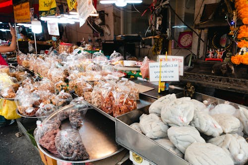 A food market with many different types of food