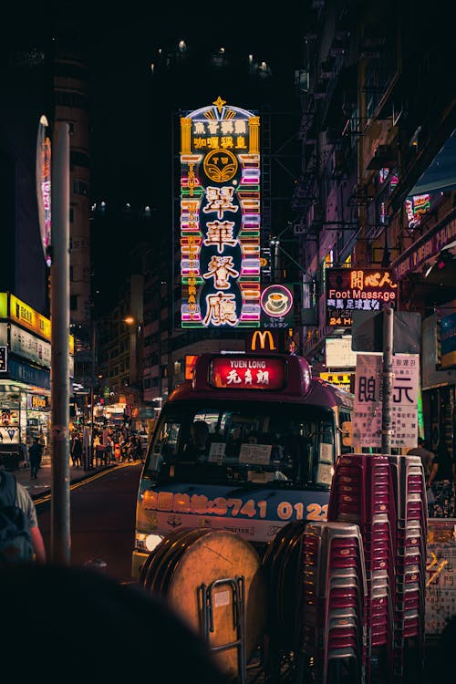 Foto Perkotaan Dari Neon Sign Cina