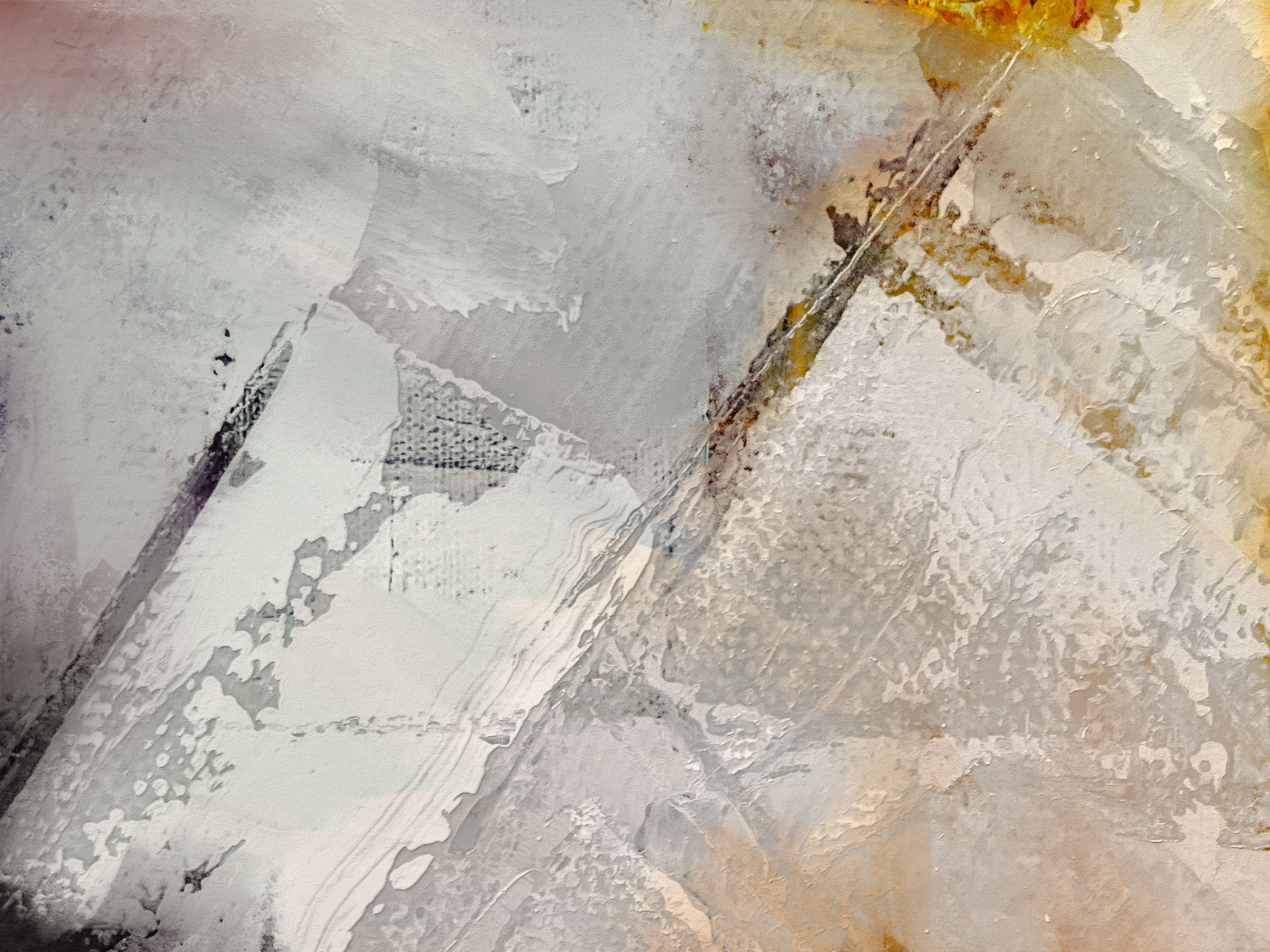 Layered mineral pigment and plaster abstract panel in warm earth tones by Anna Lindqvist