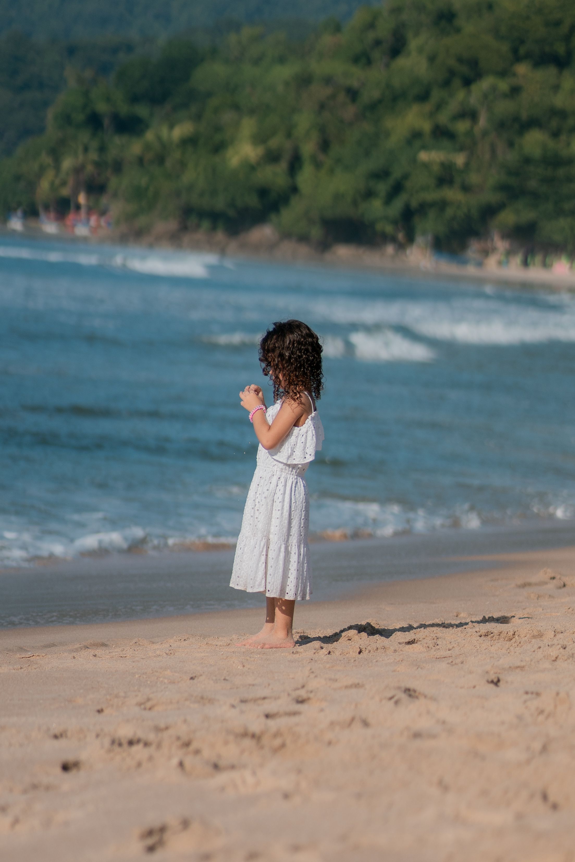 Girl in White Dress on Beach · Free Stock Photo