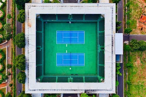 Aerial Photography of Tennis Court