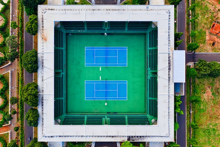 Aerial Photography Of Tennis Court