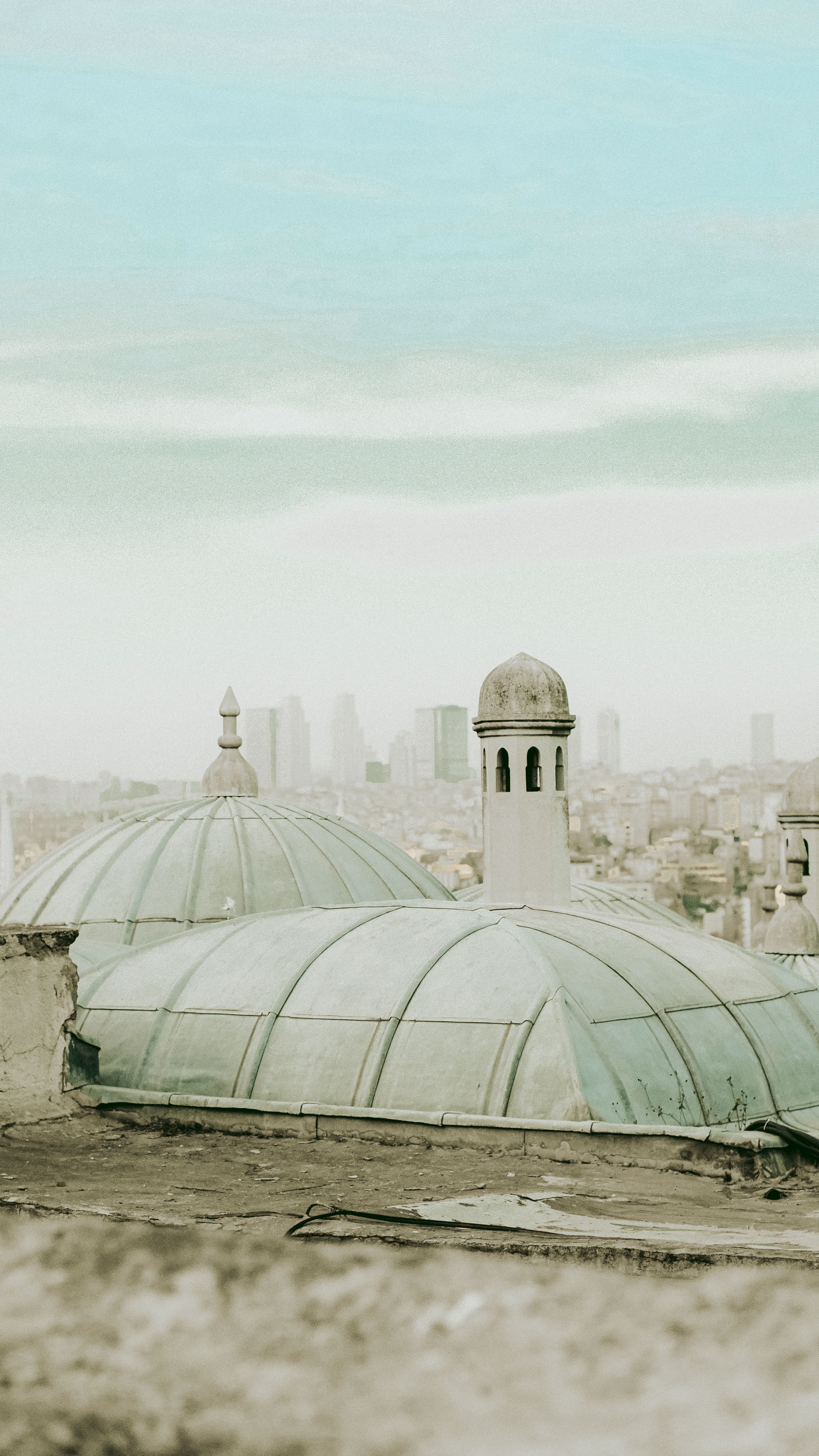 A beautiful view of Istanbul's skyline featuring traditional Ottoman architecture domes.