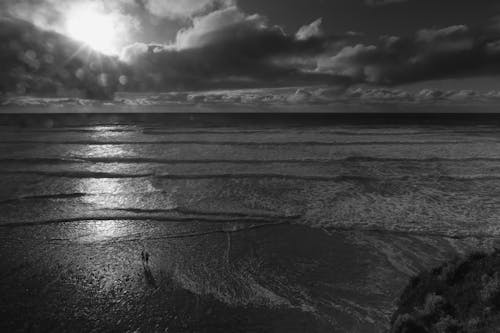 The calm after the storm on Watergate Bay Beach, Cornwall