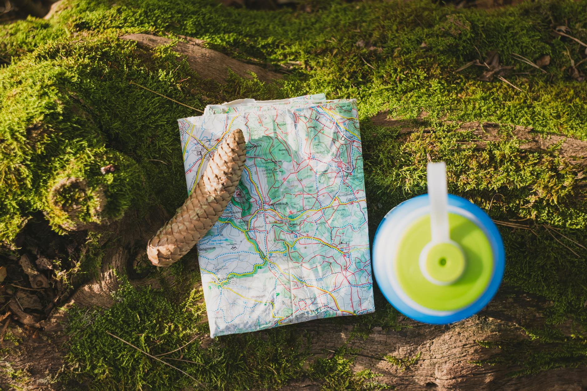 White and Blue Round Plate on White and Blue Textile