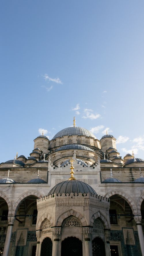 Free Stunning view of the New Mosque showcasing classic Ottoman architecture in Istanbul, Turkey. Stock Photo