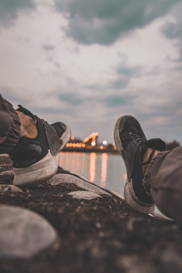 Photo of a Distant City by a Lake