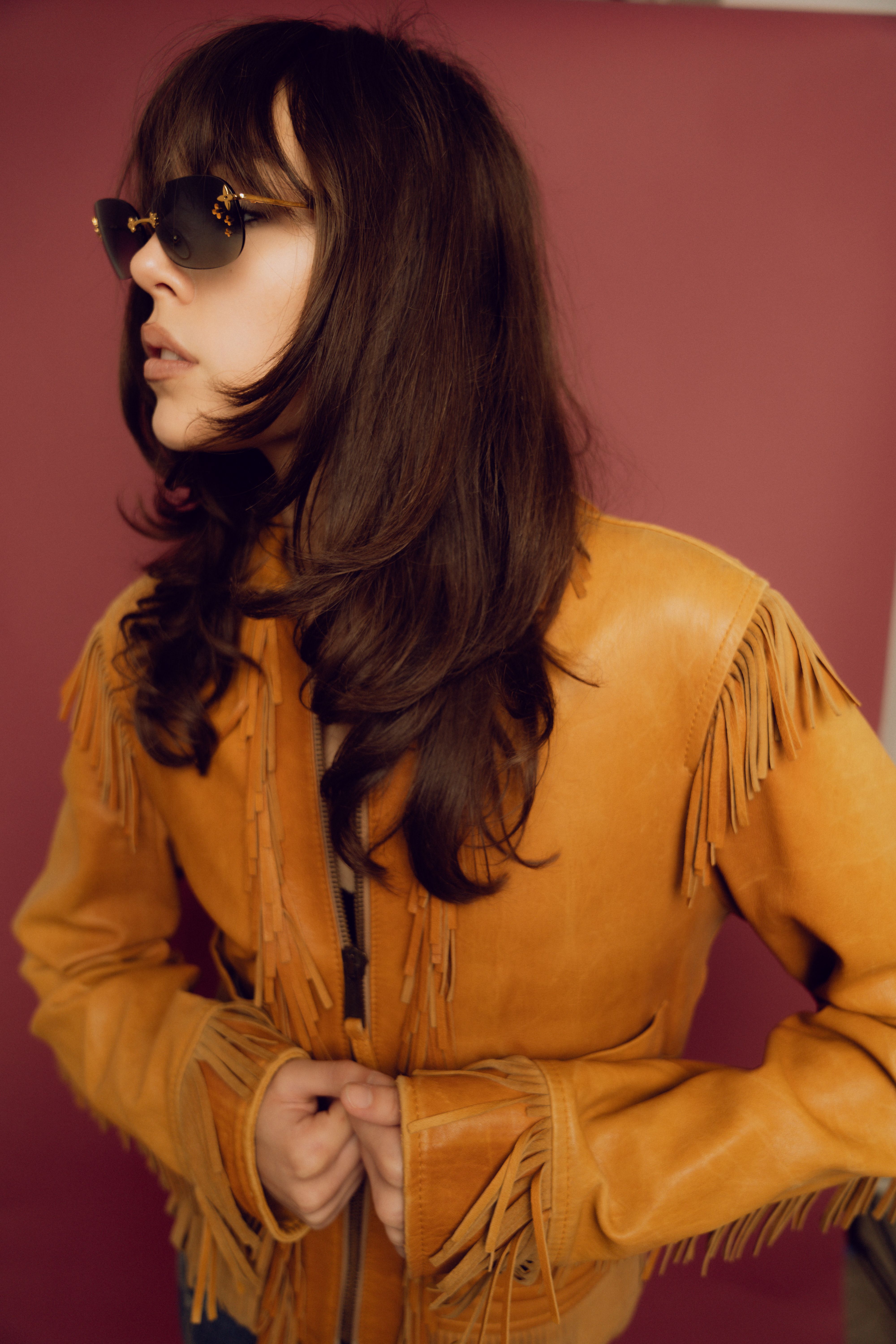 Brunette Woman in Sunglasses and Yellow Jacket · Free Stock Photo