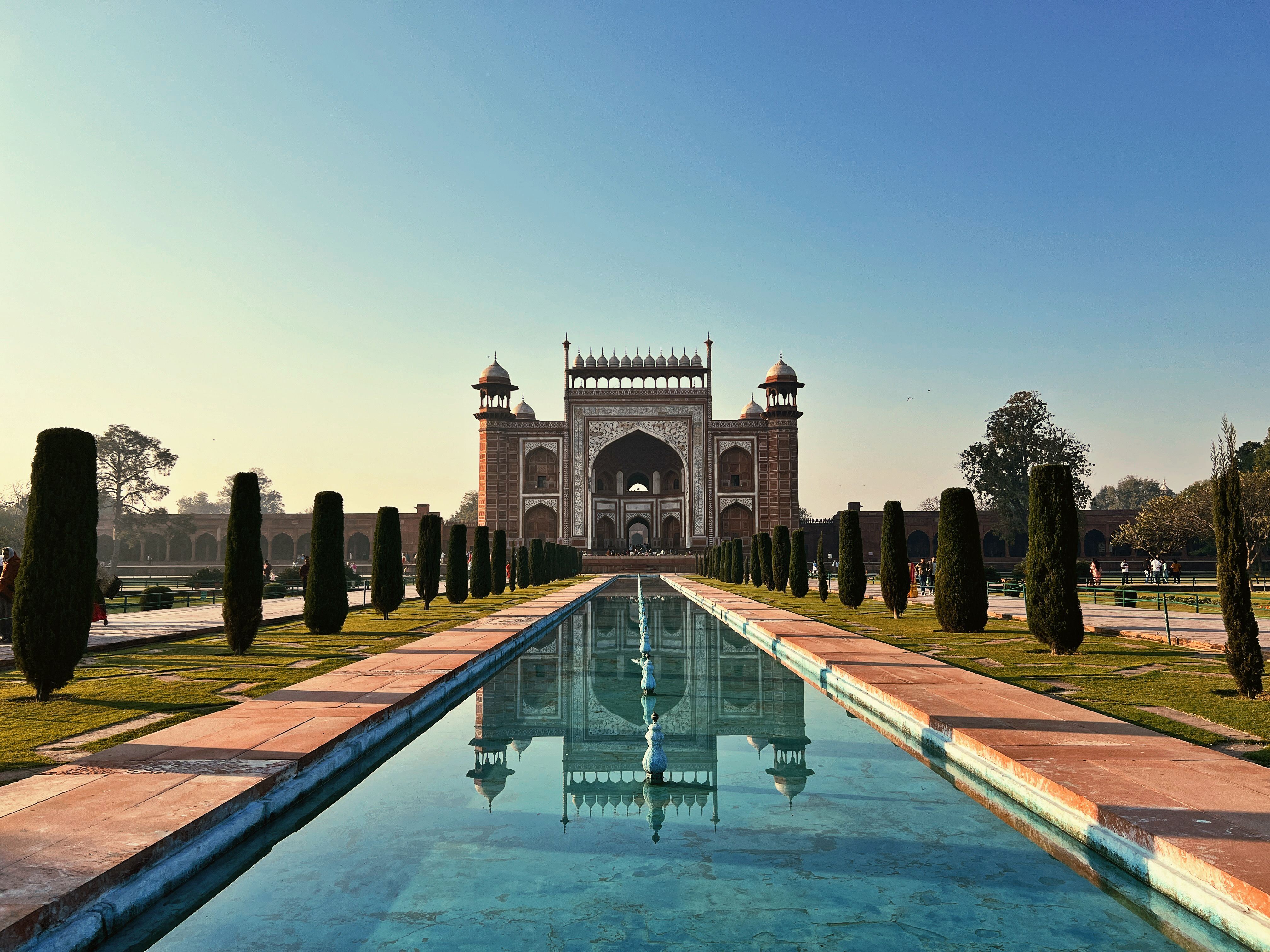 Captivating view of Indian architecture with water reflection, ideal for travel and tourism.