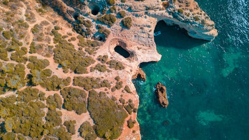 Aerial view of the coast of the island of malta