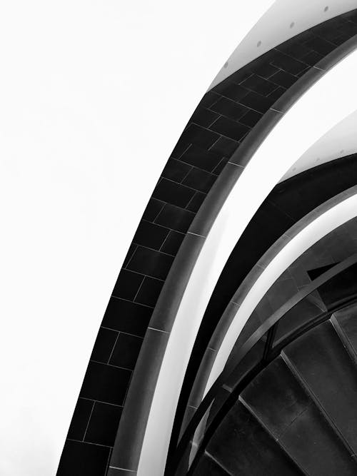 Free White and Black Spiral Stairs Stock Photo