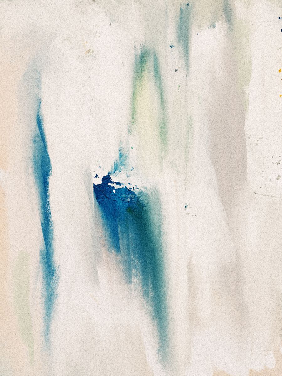 Loose blue and teal watercolour brush strokes on white paper — photo by Steve A Johnson on Pexels