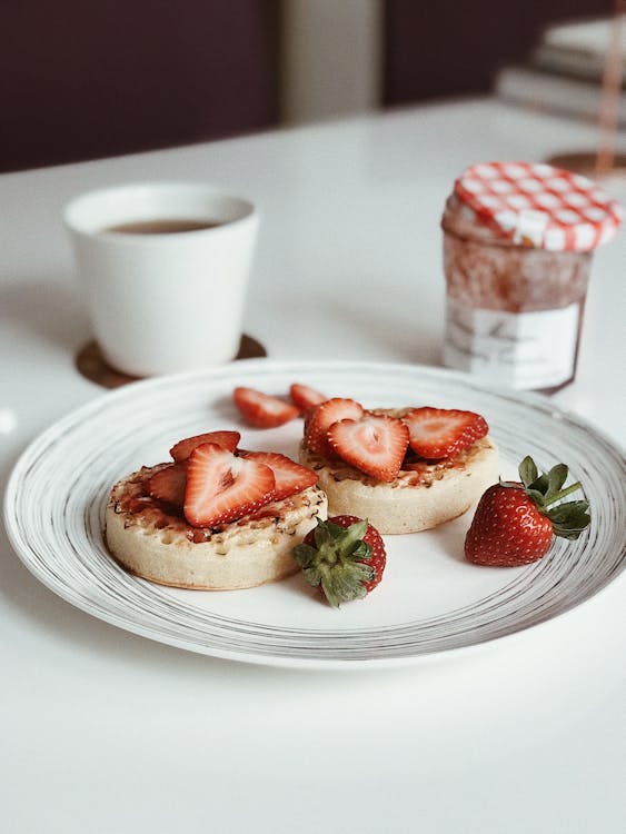 Free Strawberry On Pancakes Stock Photo