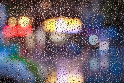 Free Raindrops on Glass Window Stock Photo