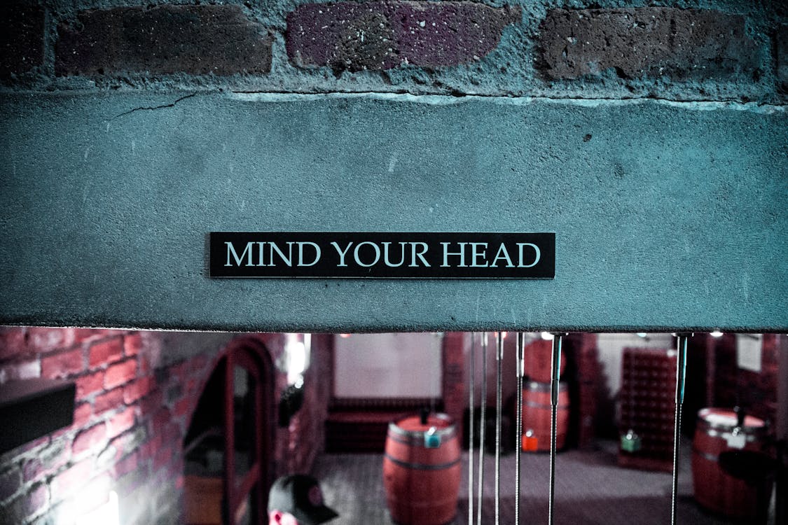 Free Mind Your Head Signage Stock Photo