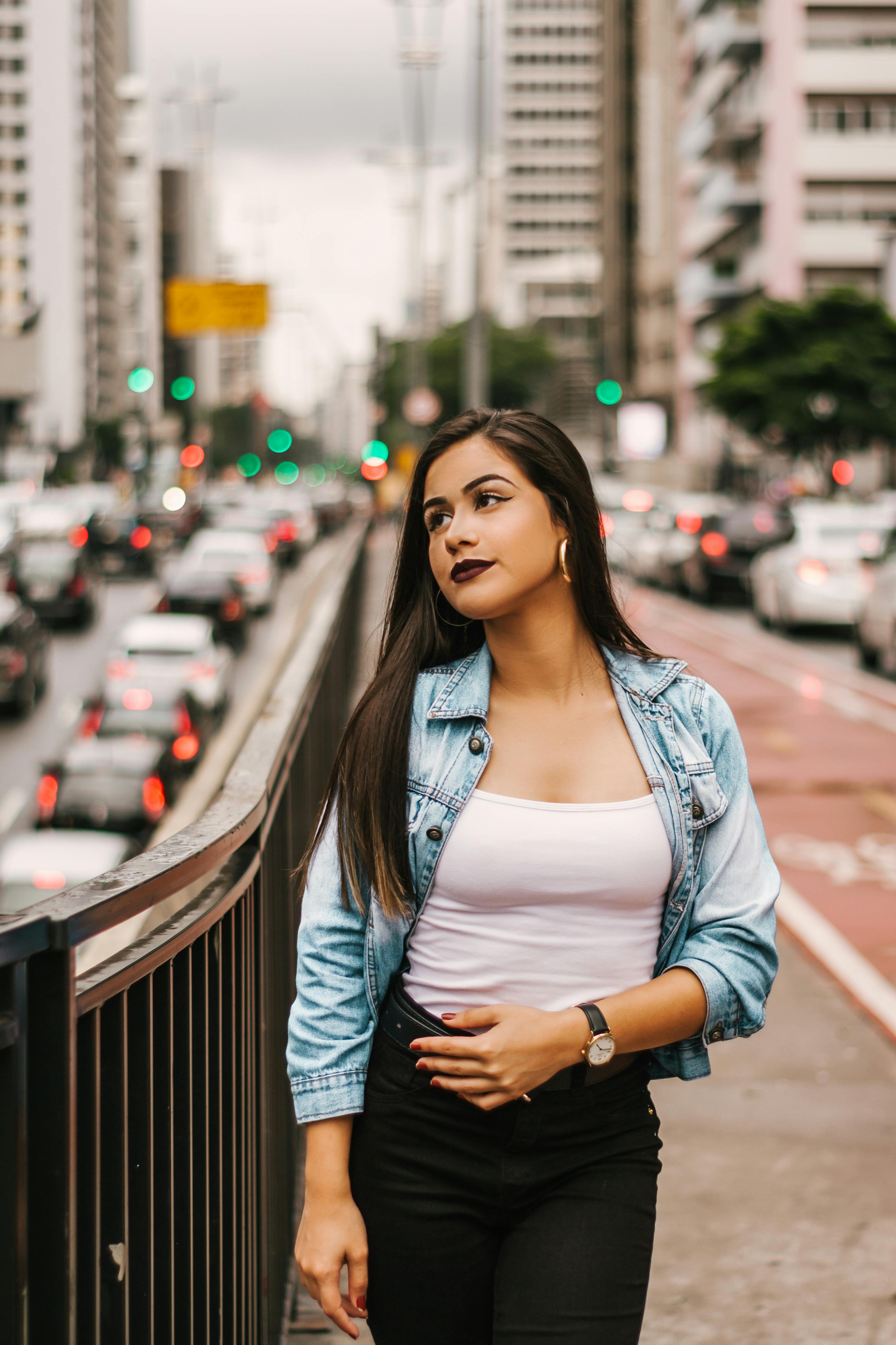 Woman Standing Black Fence · Free Stock Photo