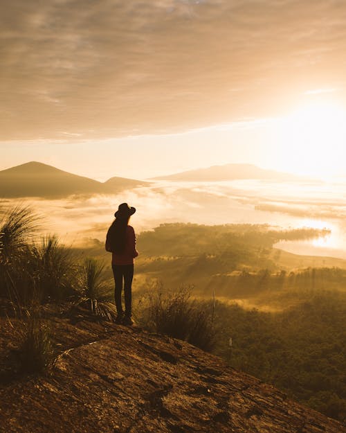 Silhouette Of Woman Standing