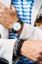 Man Wearing Jacket and Watch