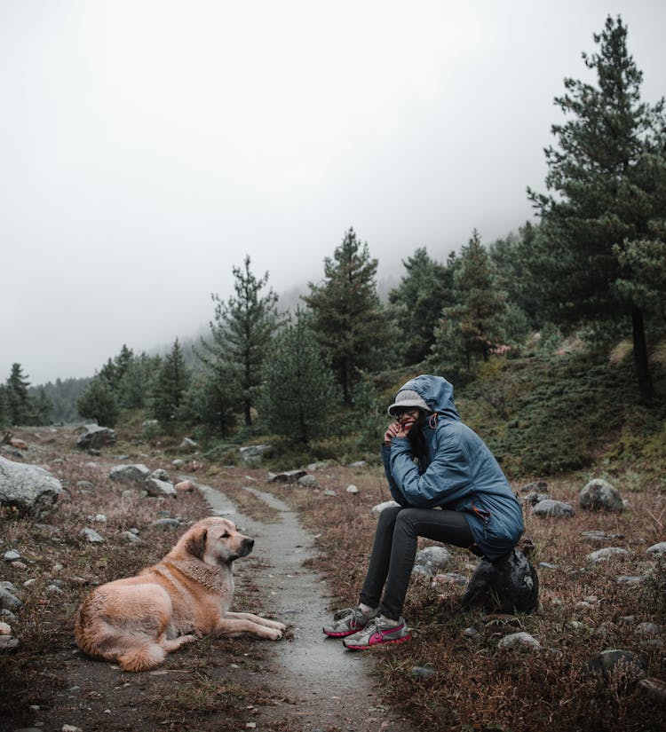 Woman And A Dog 