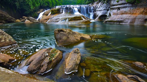 Immagine gratuita di acqua azzurra, rocce, water_falls