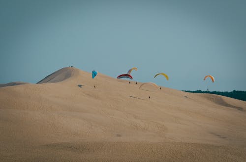 Paragliders On Sand Dunes